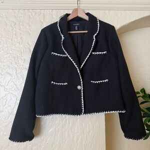 Ellen Tracy Black Tweed Blazer